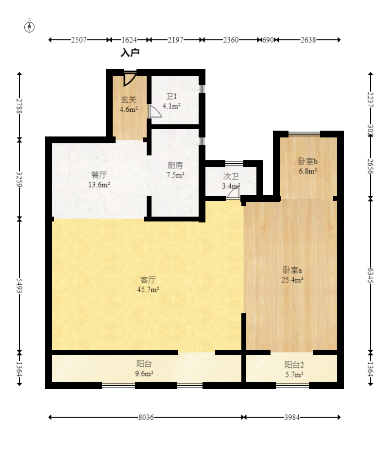 建发央著  4室2厅2卫   180.00万室内图1