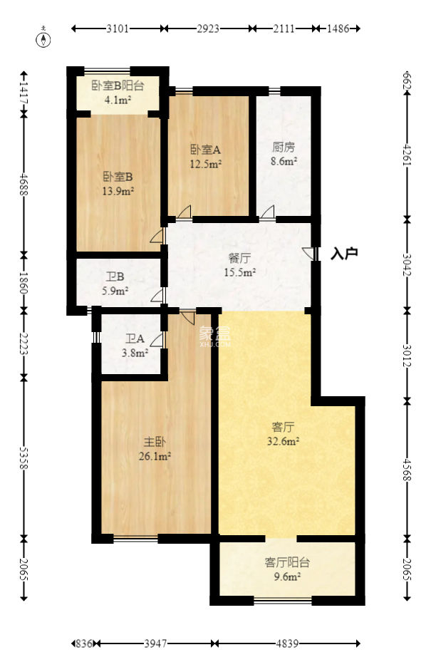 西山汇景一、二期  3室2厅2卫   188.00万