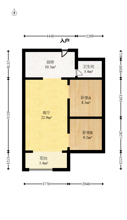 鑫远悦城（鑫远悦时代）  1室1厅1卫   60.00万室内图1
