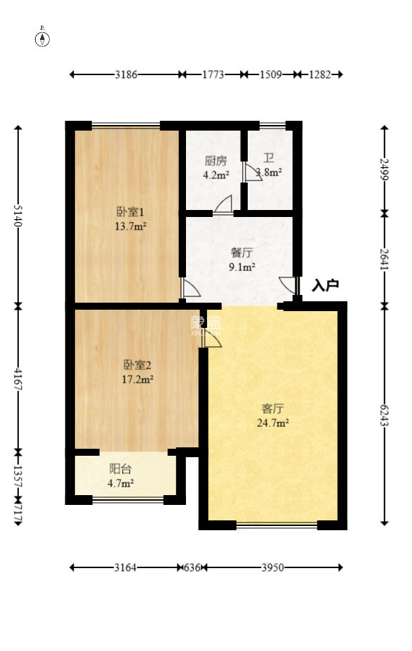 新合四村  2室2厅1卫   45.00万