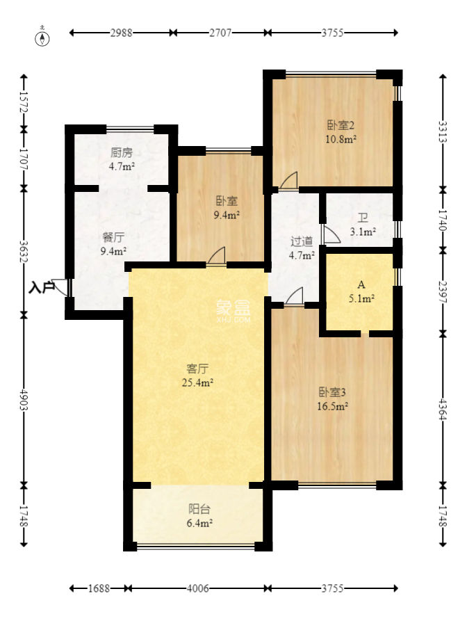 通号岭绣苑  3室2厅2卫   110.00万