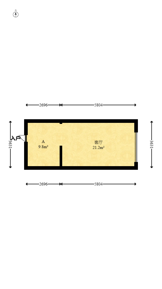 新城悦隽  2室1厅1卫    26.0万 新城悦隽  2室1厅1卫    26.0万户型图