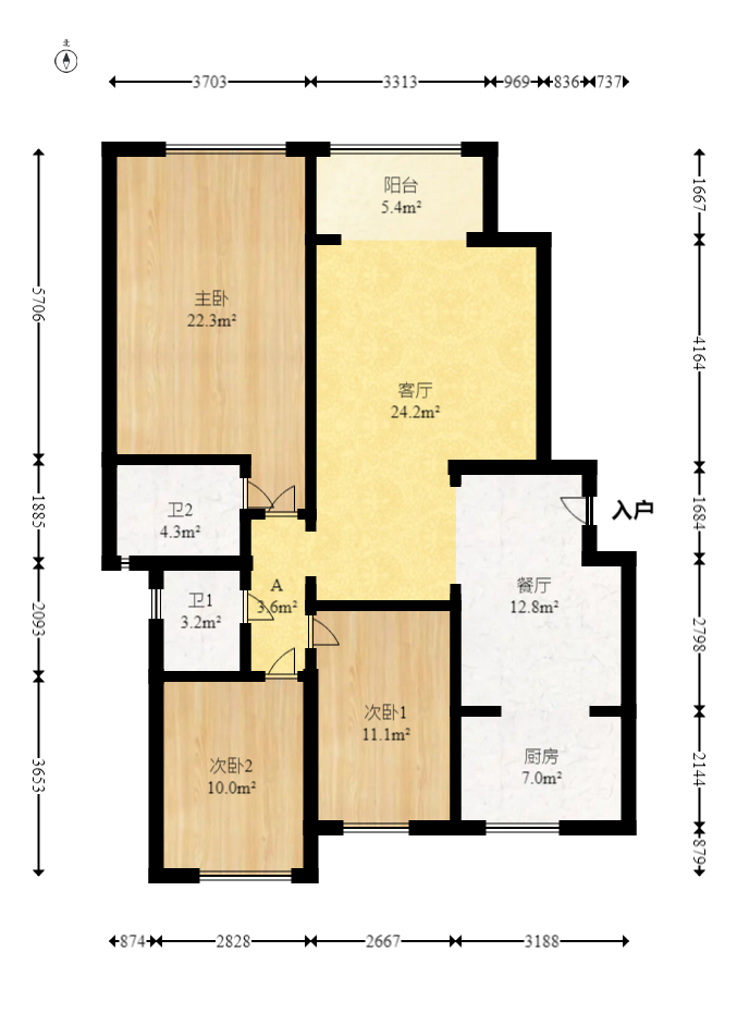 幸福里润城(幸福里二期)  3室2厅2卫    73.8万 幸福里润城(幸福里二期)  3室2厅2卫    73.8万户型图