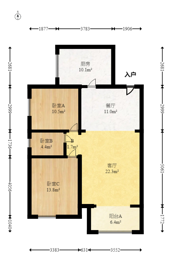 城市山水豪园（山水城市风景）  2室2厅1卫   85.00万室内图1