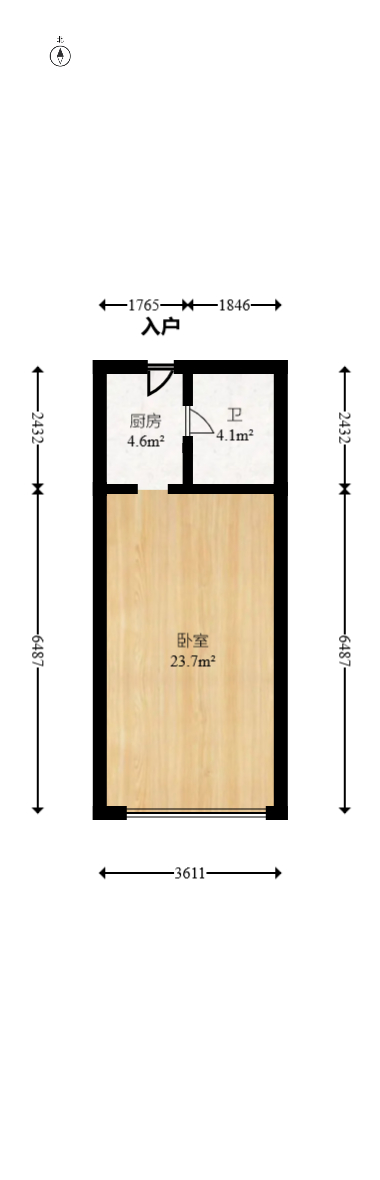 上峰苑（兰亭玥岛）  1室0厅1卫   32.00万室内图1