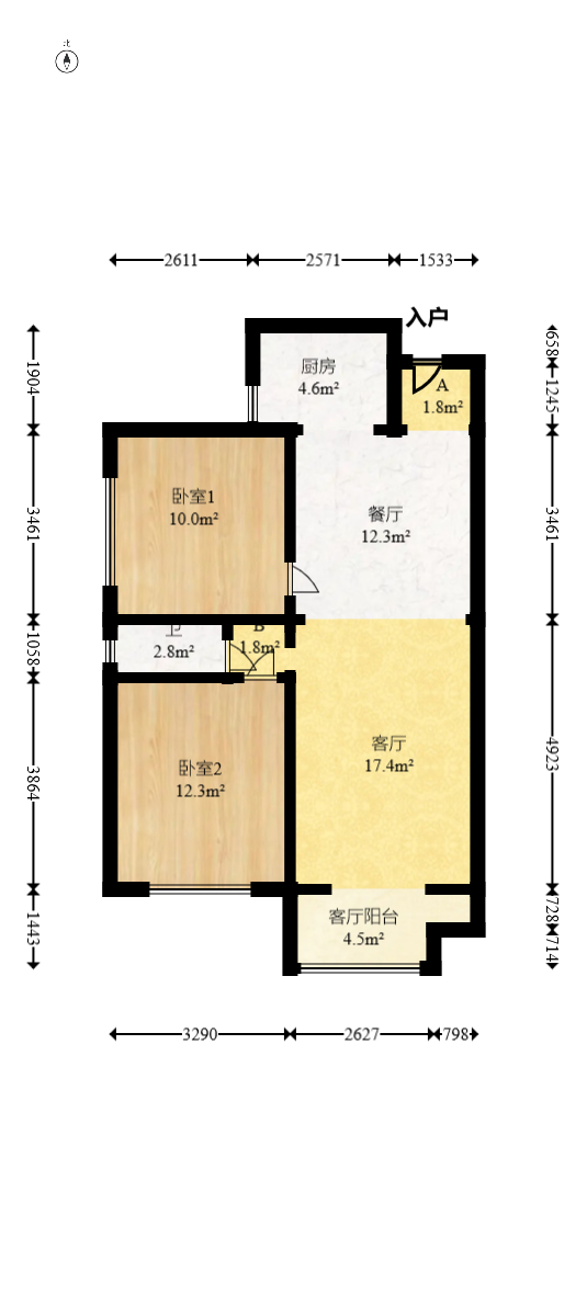 丽水熙园 2室2厅1卫 76.0万 丽水熙园 2室2厅1卫 76.0万户型图