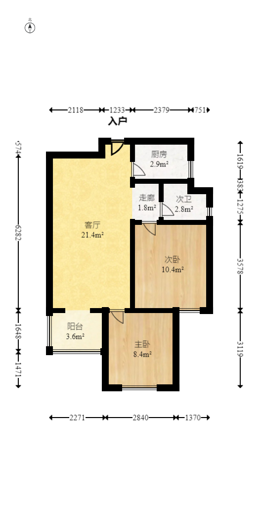 亚太.银泉花园  2室2厅1卫   135.00万室内图1