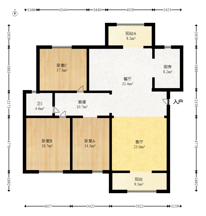 枫华府第  5室2厅2卫   92.00万室内图1
