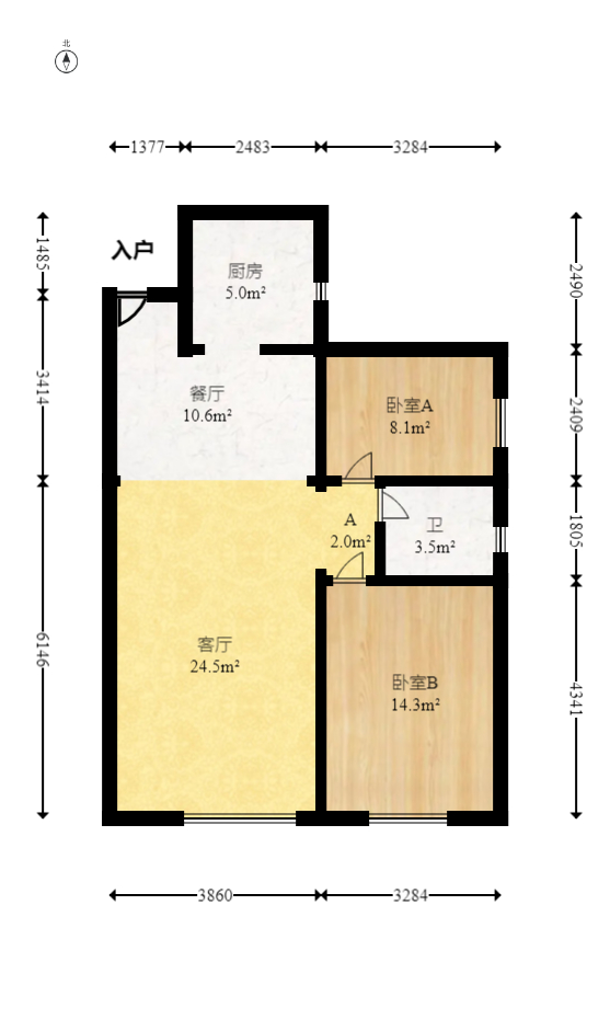 丽发新城  2室2厅1卫   60.00万室内图1