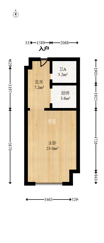 奥克斯广场  1室1厅1卫   42.00万