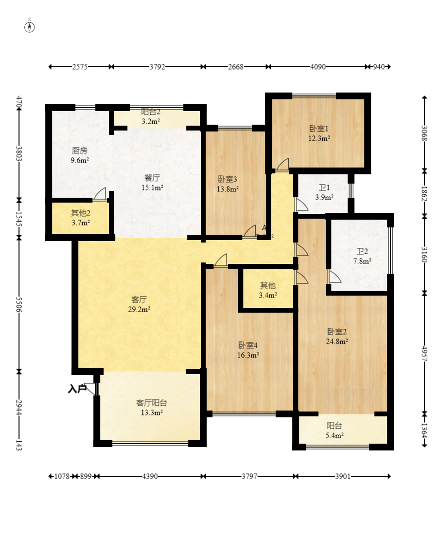 奥林匹克花园  4室2厅2卫    190.0万室内图1