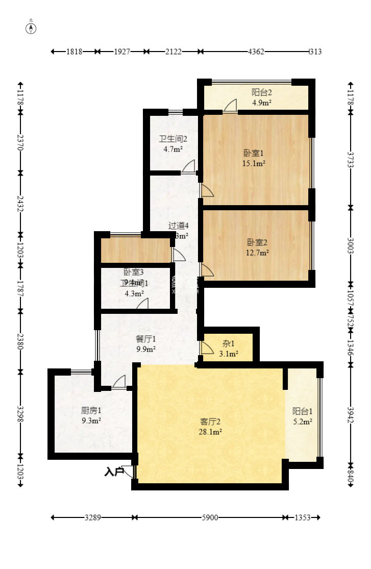 智邦家園  3室2廳2衛(wèi)   140.00萬