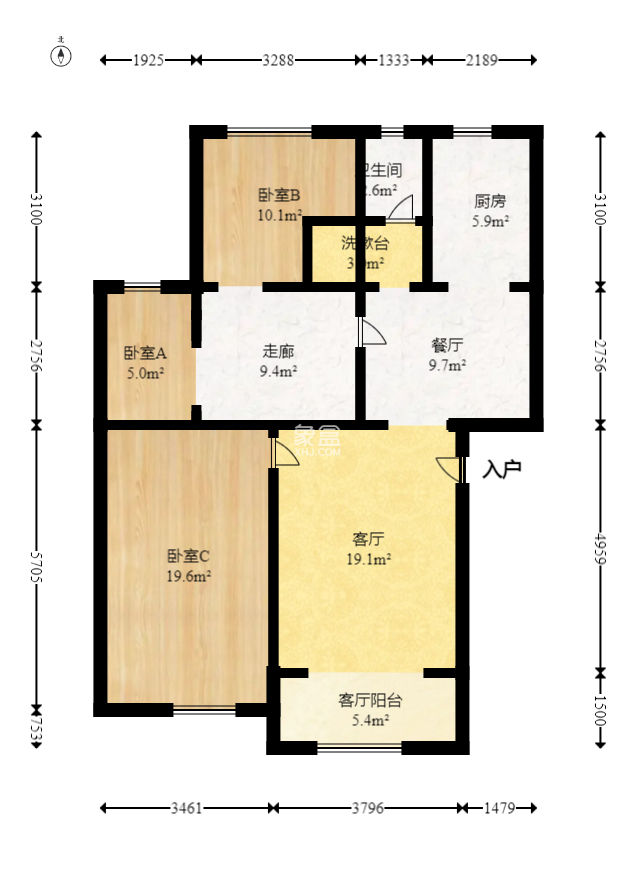 韶峰星苑（韶峰尚南UP公寓）  3室2厅1卫   71.80万