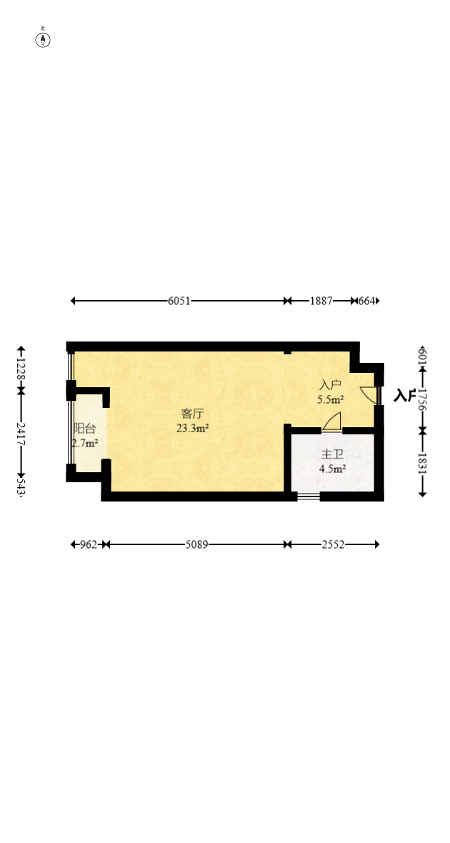 北辰三角洲E4区  1室1厅1卫    41.8万 北辰三角洲E4区  1室1厅1卫    41.8万户型图