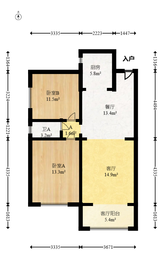 钰龙天下二期(钰龙佳园) 2室2厅1卫 203.0万 钰龙天下二期(钰龙佳园) 2室2厅1卫 203.0万户型图