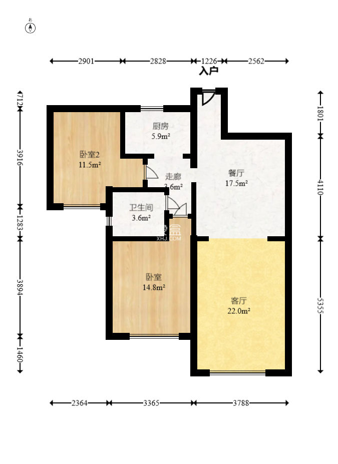东驿竹园  2室2厅1卫   52.80万