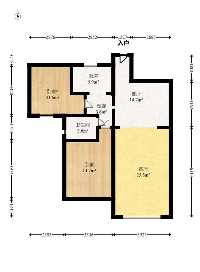 东驿竹园  3室2厅2卫   85.60万室内图1