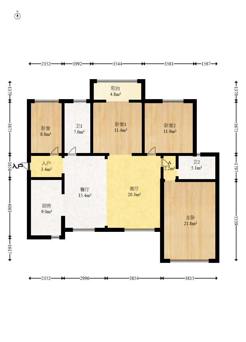 山水湾 4室2厅2卫 93.8万 山水湾 4室2厅2卫 93.8万户型图