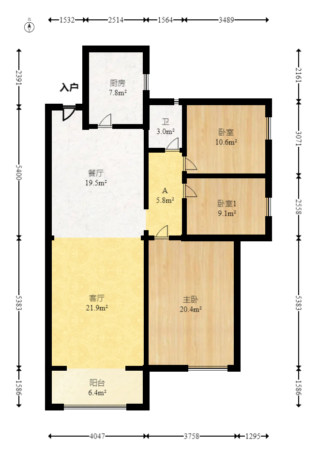荣盛花语城 3室2厅2卫 86.0万 荣盛花语城 3室2厅2卫 86.0万户型图