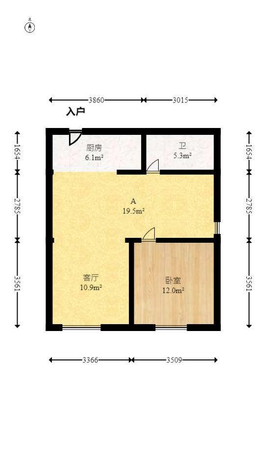 梅溪湖金茂湾  3室2厅2卫   115.00万室内图1