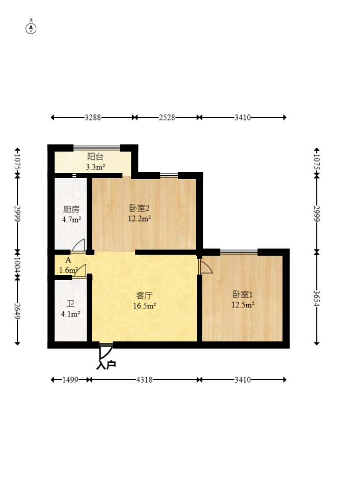 满庭芳小区  2室1厅1卫   54.80万室内图1