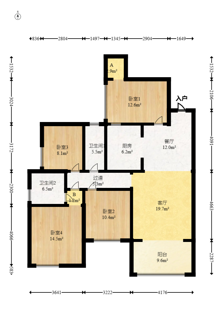 长燃润和天地(长润小区印湘江)  4室2厅2卫    103.0万 长燃润和天地(长润小区印湘江)  4室2厅2卫    103.0万户型图