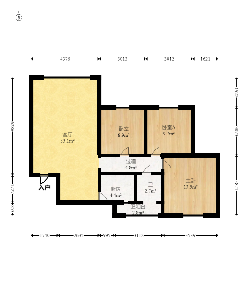楚天世纪城东苑 1室1厅1卫 55.0万 楚天世纪城东苑 1室1厅1卫 55.0万户型图