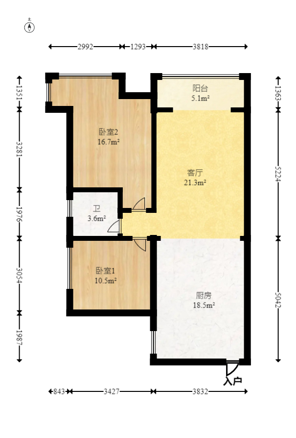 银港水晶城 2室2厅1卫 62.0万 银港水晶城 2室2厅1卫 62.0万户型图