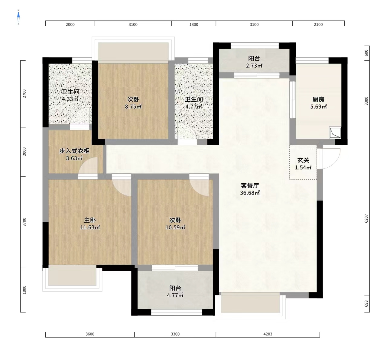 山水印象  3室2厅2卫   56.50万