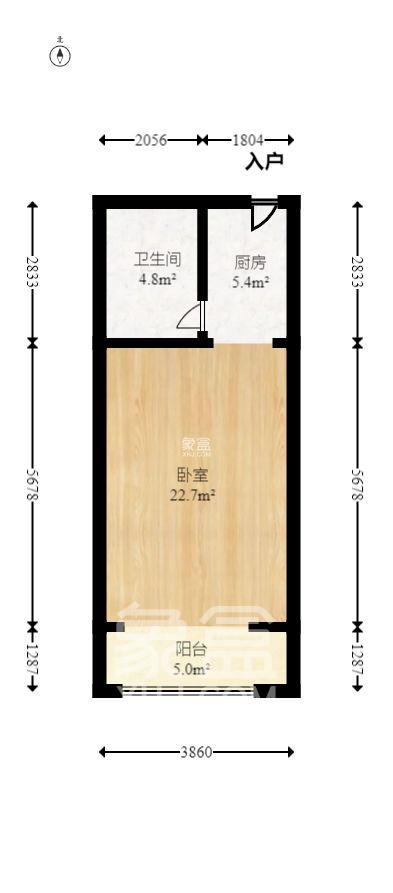 东宸19公馆  1室1厅1卫   2000.00元/月室内图