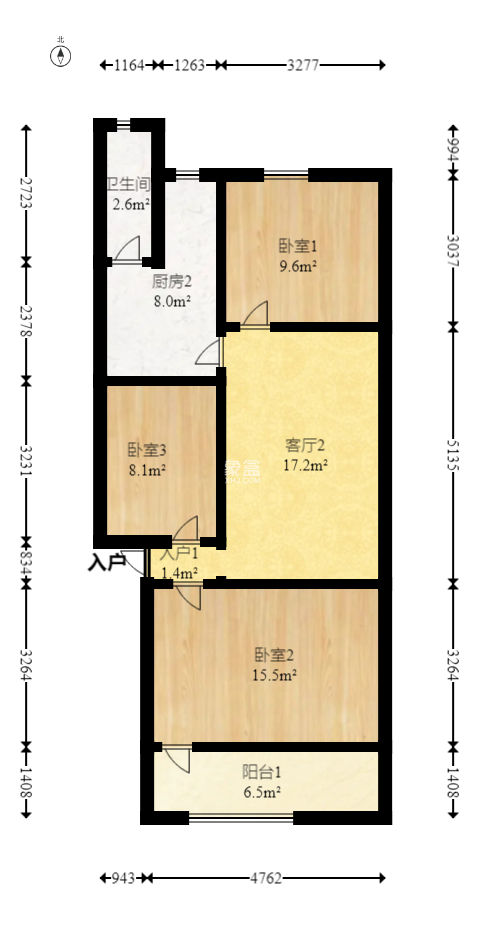 青山祠社區(qū)  3室1廳1衛(wèi)   58.00萬(wàn)