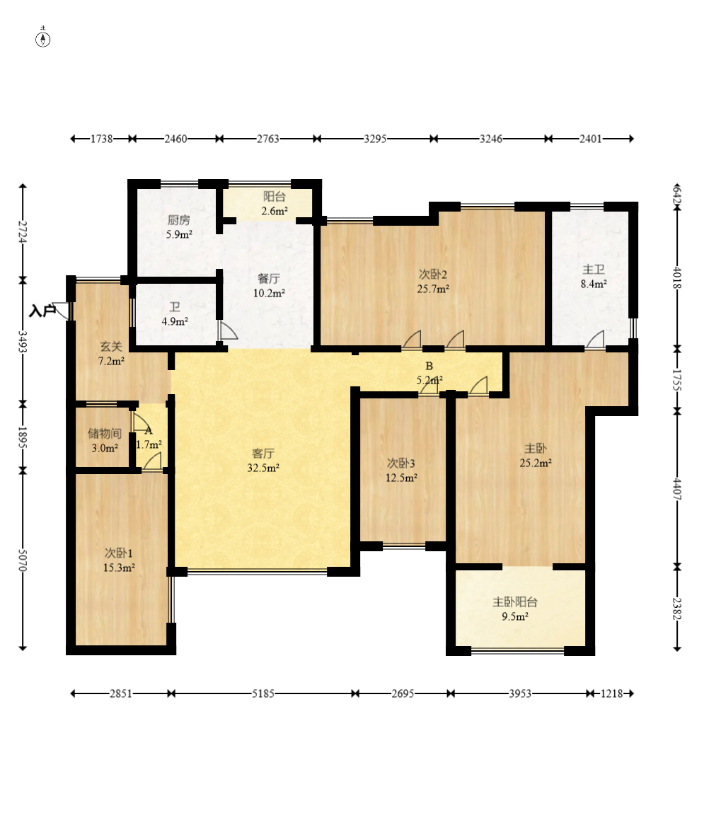 双湾国际(湘江御景花园)  5室2厅1卫    149.0万 双湾国际(湘江御景花园)  5室2厅1卫    149.0万户型图