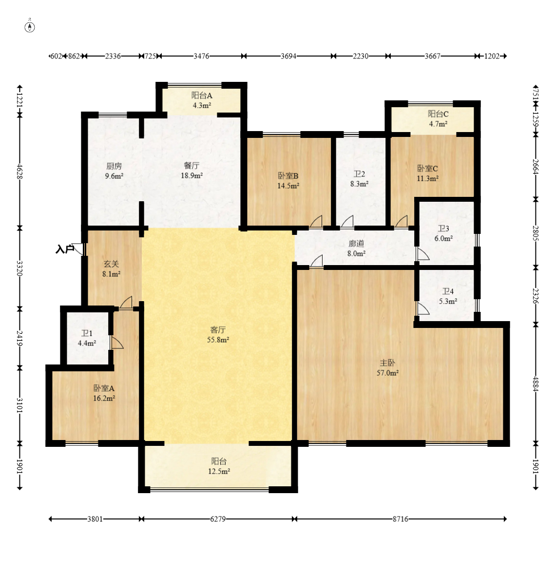 江山帝景雅墅（普罗旺斯）  5室2厅4卫    285.0万室内图1
