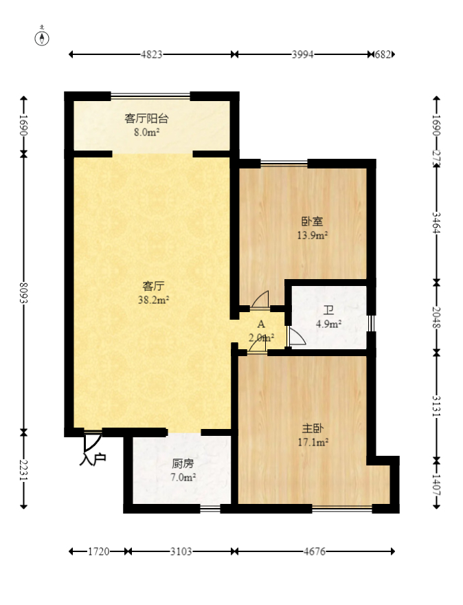 湘楚家园 2室2厅1卫 48.0万 湘楚家园 2室2厅1卫 48.0万户型图