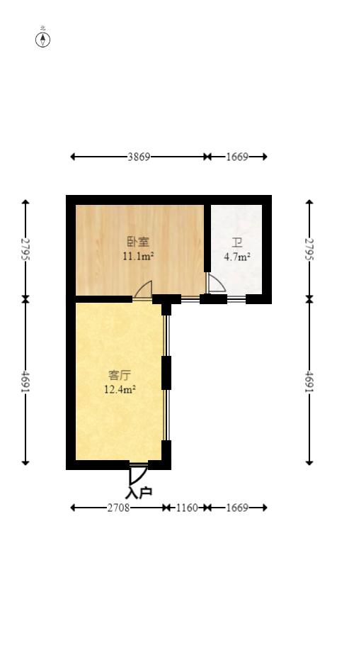 锦璨家园  1室1厅1卫   25.00万室内图1
