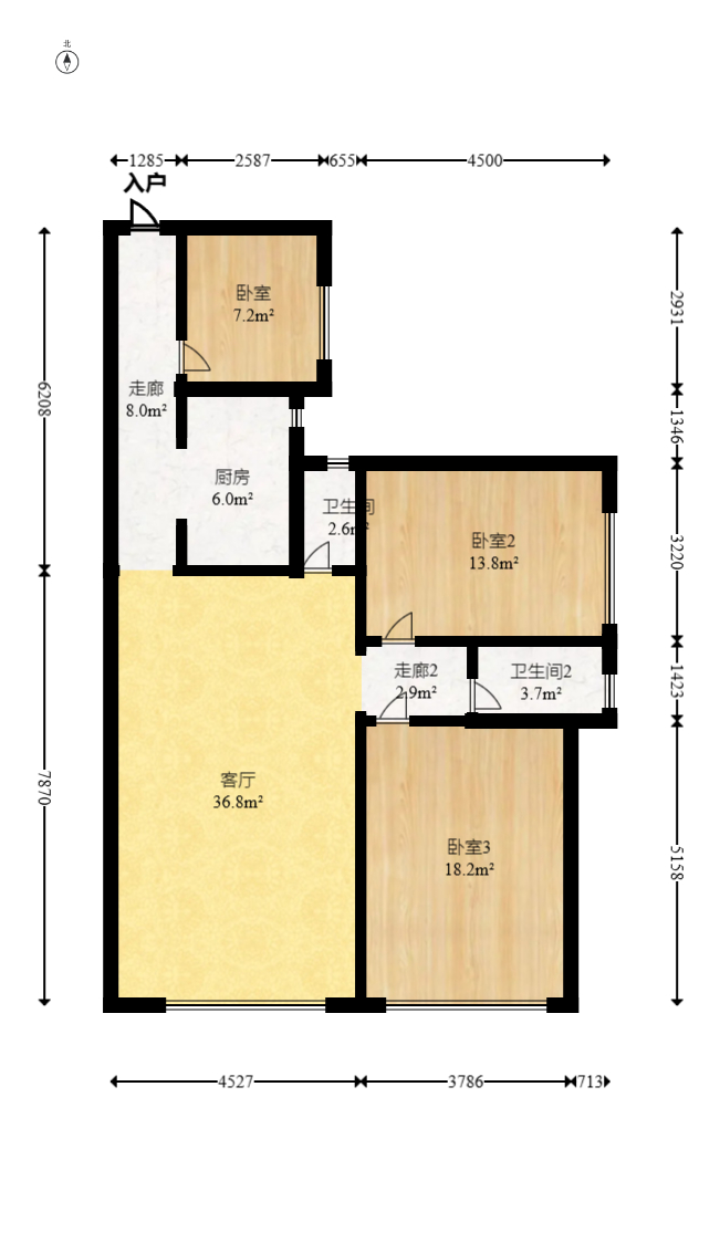 才子佳郡  3室2廳2衛(wèi)    74.9萬室內(nèi)圖1
