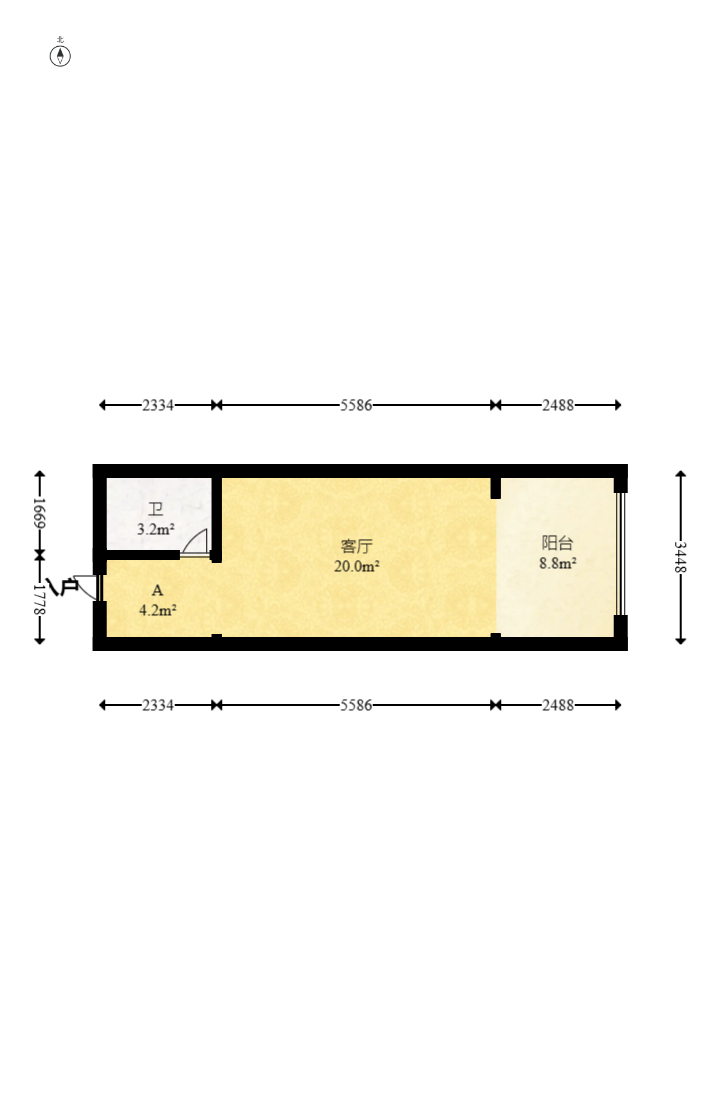 博雅例外 1室1厅1卫 25.0万 博雅例外 1室1厅1卫 25.0万户型图