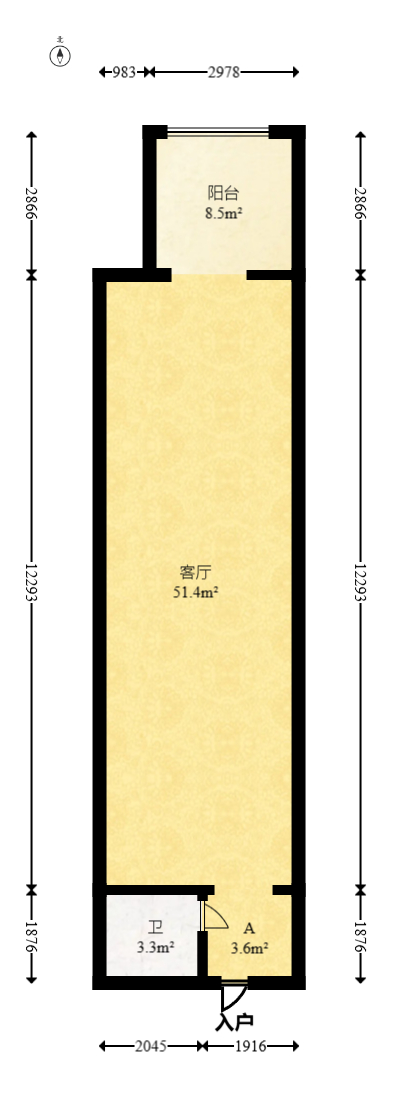MOMA当代广场  3室2厅1卫   40.50万室内图1