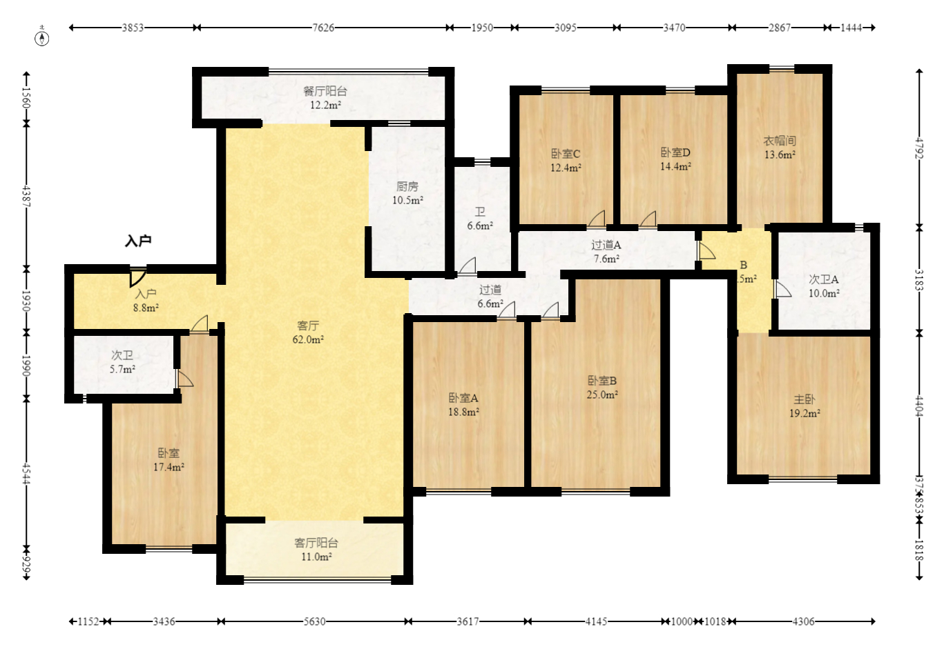 运达锦绣广场 6室2厅4卫 380.0万 运达锦绣广场 6室2厅4卫 380.0万户型图