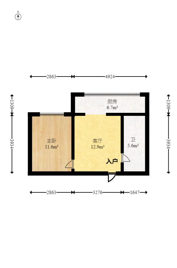 花样年华  1室1厅1卫    36.8万 花样年华  1室1厅1卫    36.8万户型图