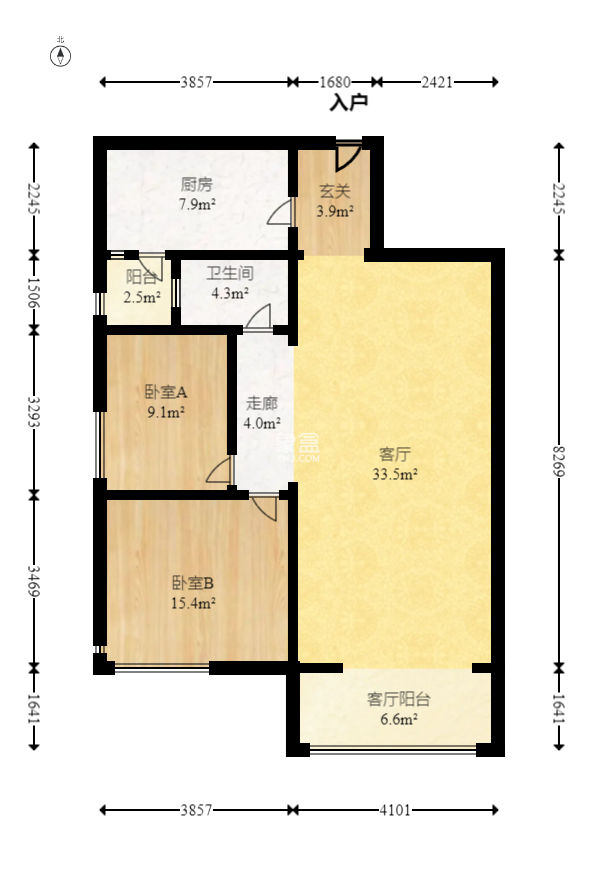 九峰远见  2室2厅1卫   115.00万
