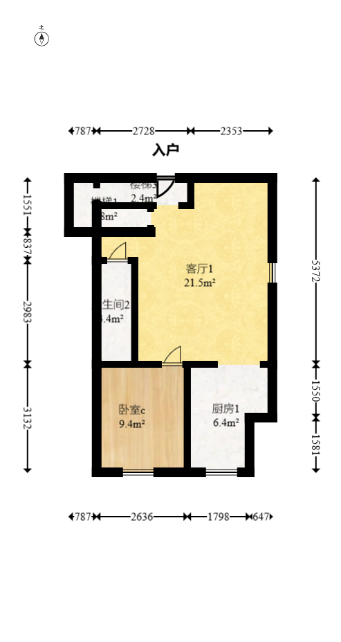 宏景名厦  3室2厅1卫    78.0万 宏景名厦  3室2厅1卫    78.0万户型图