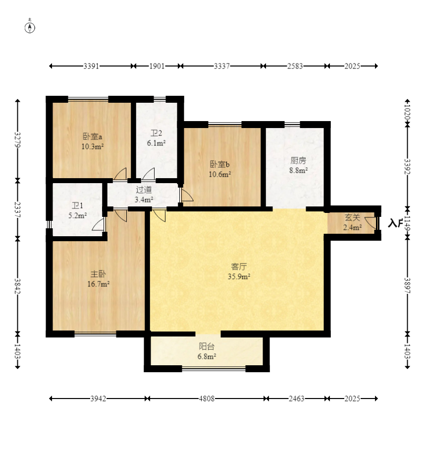 鸿海公园里 4室2厅2卫 66.0万 鸿海公园里 4室2厅2卫 66.0万户型图