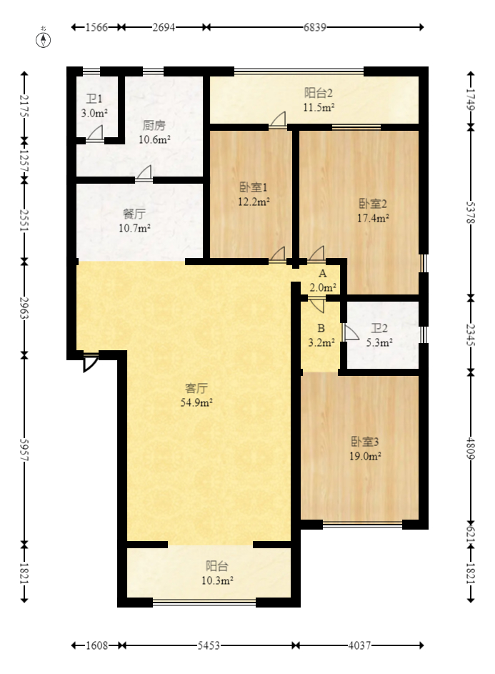 轻工设计院  4室2厅2卫   110.00万室内图1