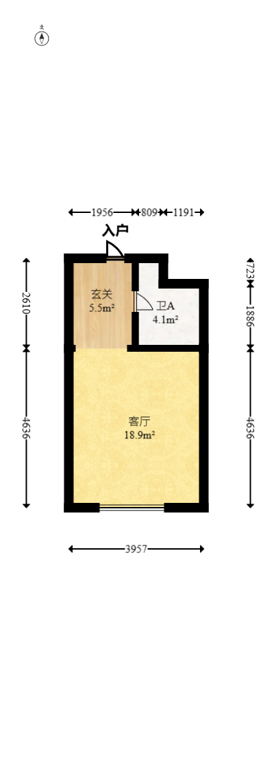 钰龙天下二期（钰龙佳园）  1室1厅1卫   28.00万室内图1