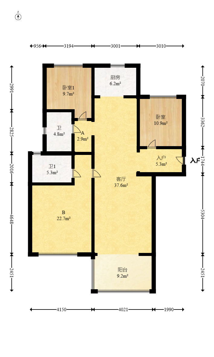 碧桂园翘楚棠  3室2厅2卫    92.0万 碧桂园翘楚棠  3室2厅2卫    92.0万户型图