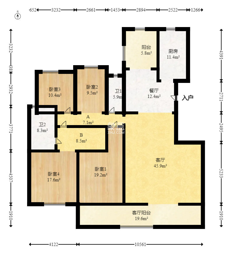 长城水郡  4室2厅1卫   157.60万