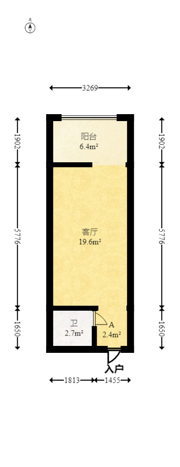 长盛上东区  1室1厅1卫   35.50万室内图1