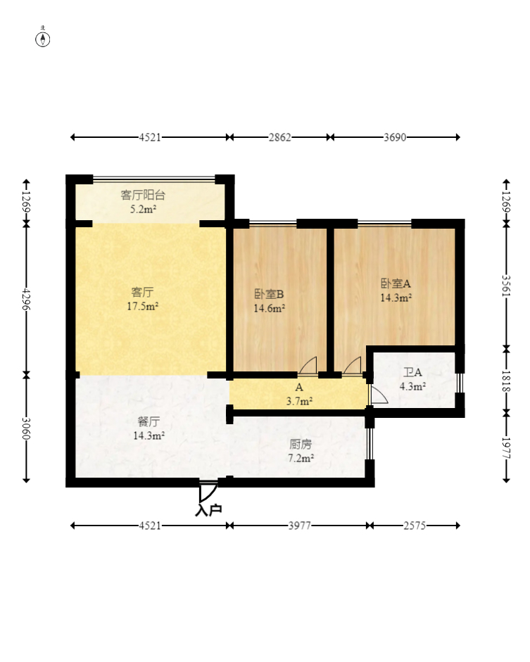 德润园  2室2厅1卫    62.8万 德润园  2室2厅1卫    62.8万户型图