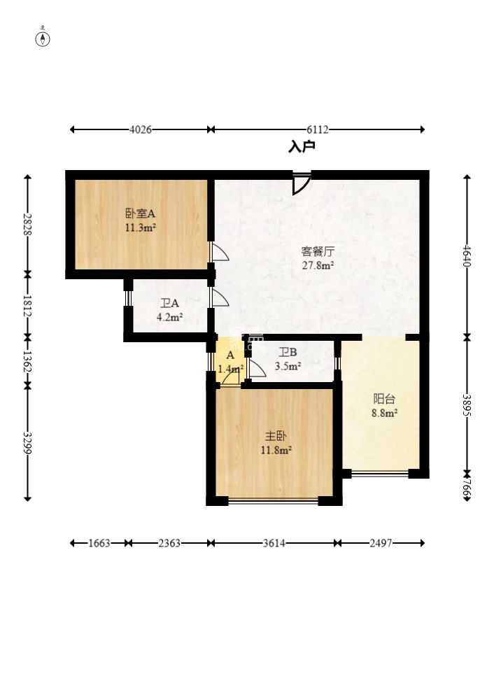 香麓丽舍  3室2厅1卫   80.00万